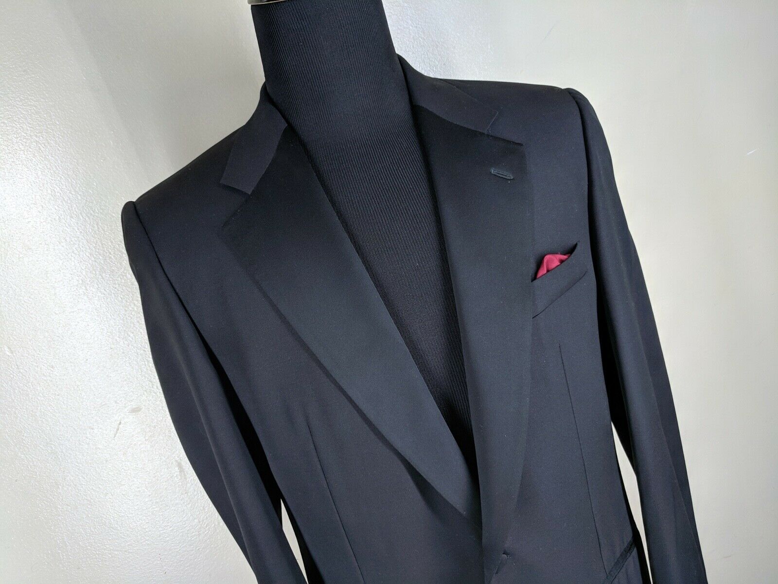 CORNELIANI 100% Wool Black One Btn  Dinner Jacket No Vents 40 R--Fit 40R-42 Reg