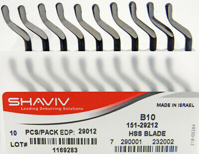 10pcs Type B10 High Speed Steel Deburring Replacement Blades Shaviv EDP #29012