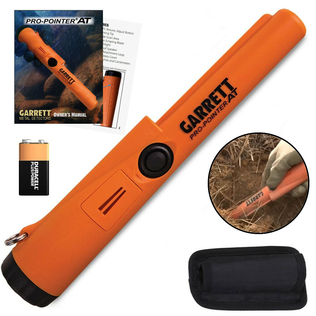 Authentic Garrett Propointer AT Waterproof Pinpointer with Holster and Battery