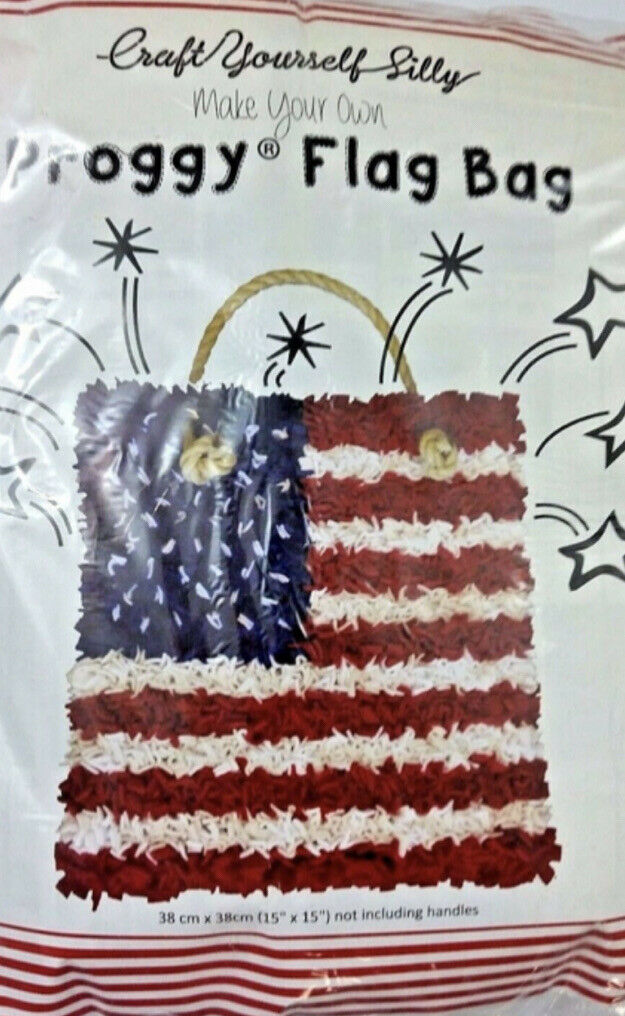 NEW Craft YOURSELF SILLY “Proggy Flag Bag” KIT MAKE YOUR OWN  Red White Blue