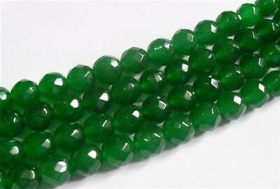 6mm Natural Green Emerald Faceted Round Loose Beads Gemstone 15"AAA