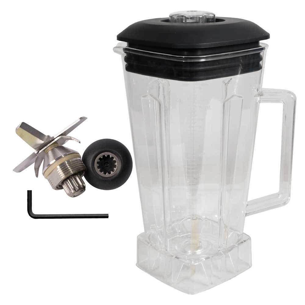 64oz Polycarbonate Container Jug with Top Cover, 6 Blade Leaf, Socket & Hex Key