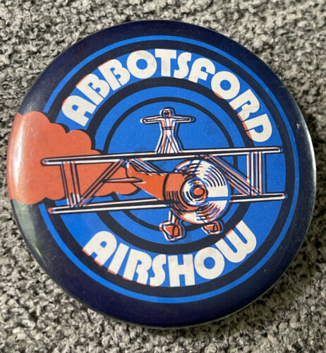 Abbotsford Airshow Button Pinback 1980’s Measures Over 2 Inches In Diameter