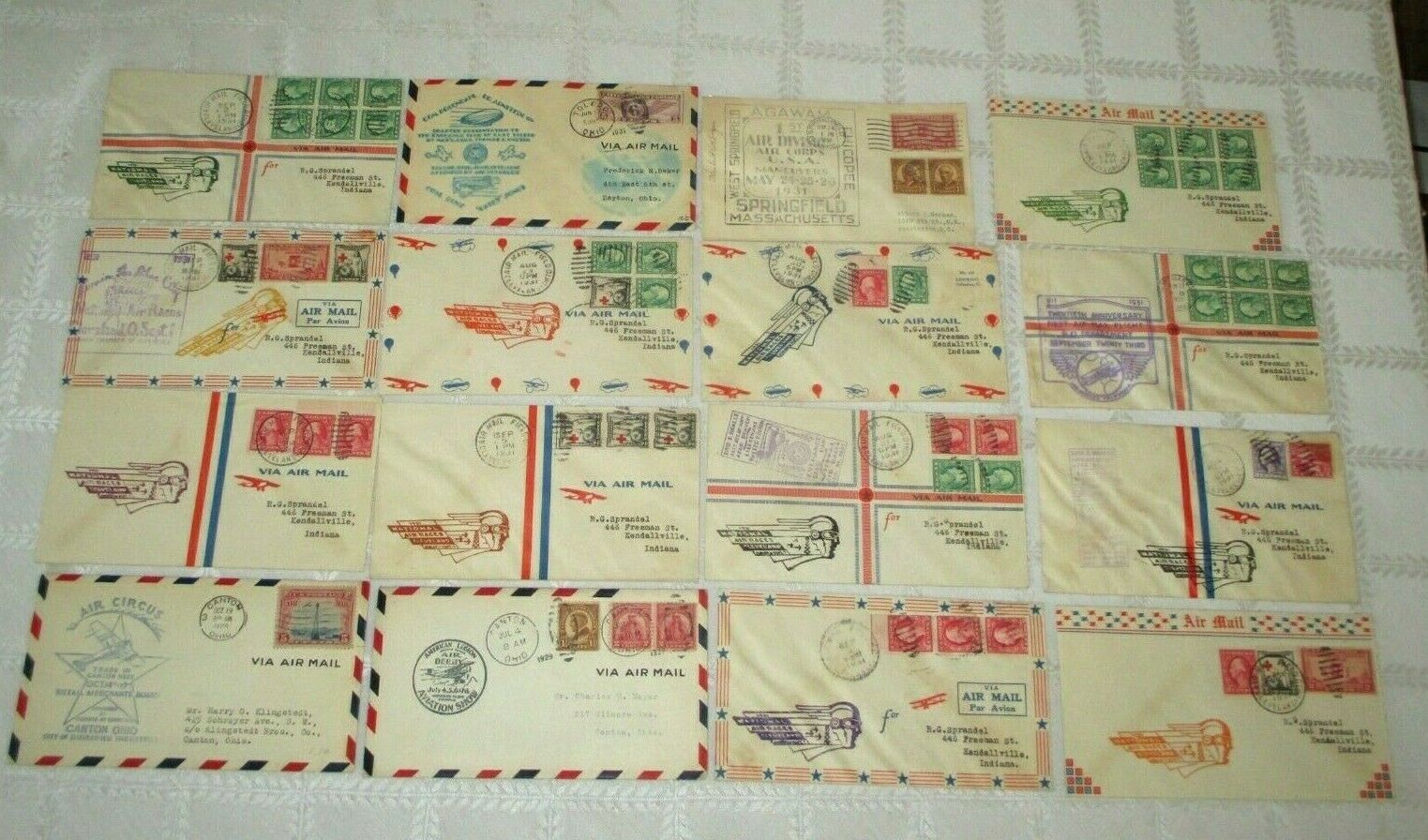 16-1929-1931-AIR-RACES-SHOWS-CORPS-CIRCUS-DERBY-STAMP COVERS-AVIATION HISTORY