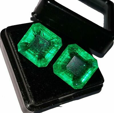 Natural Loose Gemstone 8 to 10 cts each Certified Emeralds Pair Best Offer Z146