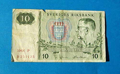 1966 P Sweden 10 Kronor Banknote