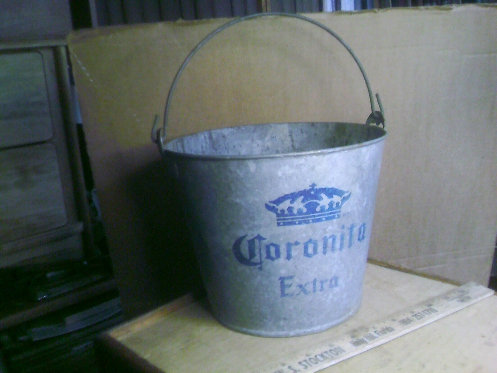 Coronita Extra Corona Beer tin bucket with insert vintage old advertising sign