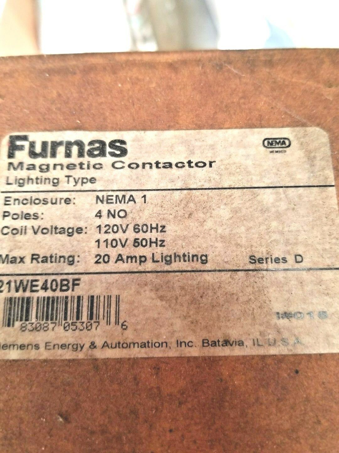Furnas Electric Co 21we40bf Contactor In Type 1 Enclosure 4 Pole 20