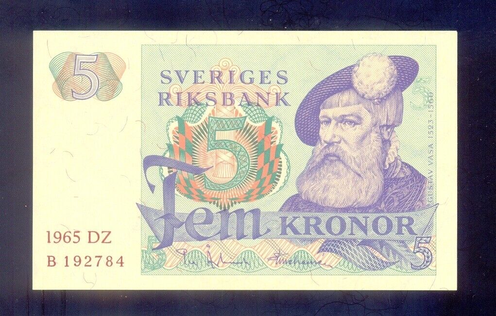 Sweden 5 Kronor 1965 P51a  UNC