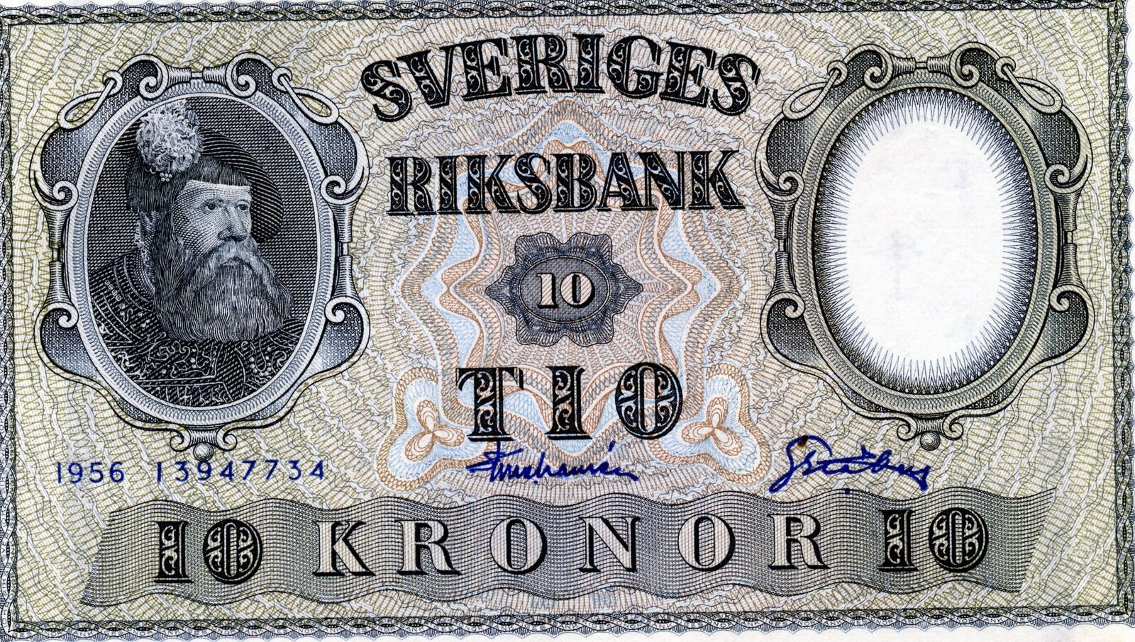 Europe, Sweden: 10 Kronor 1956