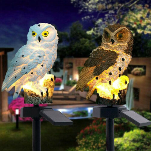 Waterproof Solar Power LED Light Garden Yard Lawn Owl Landscape Ornament Light