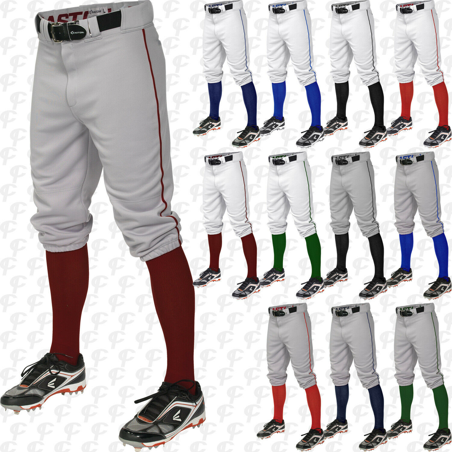 Easton Youth Boys Pro + Knicker Baseball Pants w Piped Piping Braid A167106