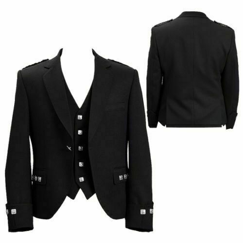 UK Stock Pipe Band Scottish Argyle kilt Jacket & Waistcoat/Vest Wedding Dress